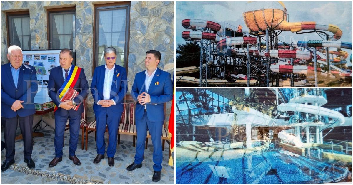FOTO/VIDEO. Aquapark spectaculos la Odoreu. Proiectul, prezentat în fața ministrului Investițiilor