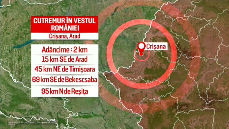 VIDEO. Cutremur cu magnitudinea 4,9 în Arad, resimțit la zeci de km de județul Satu Mare. Martor: ”Se clătina totul în jur”