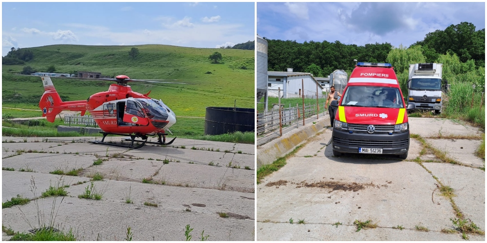 FOTO/VIDEO. Accident dramatic în Satu Mare! Bărbat în stop cardiac, a căzut în fosa septică