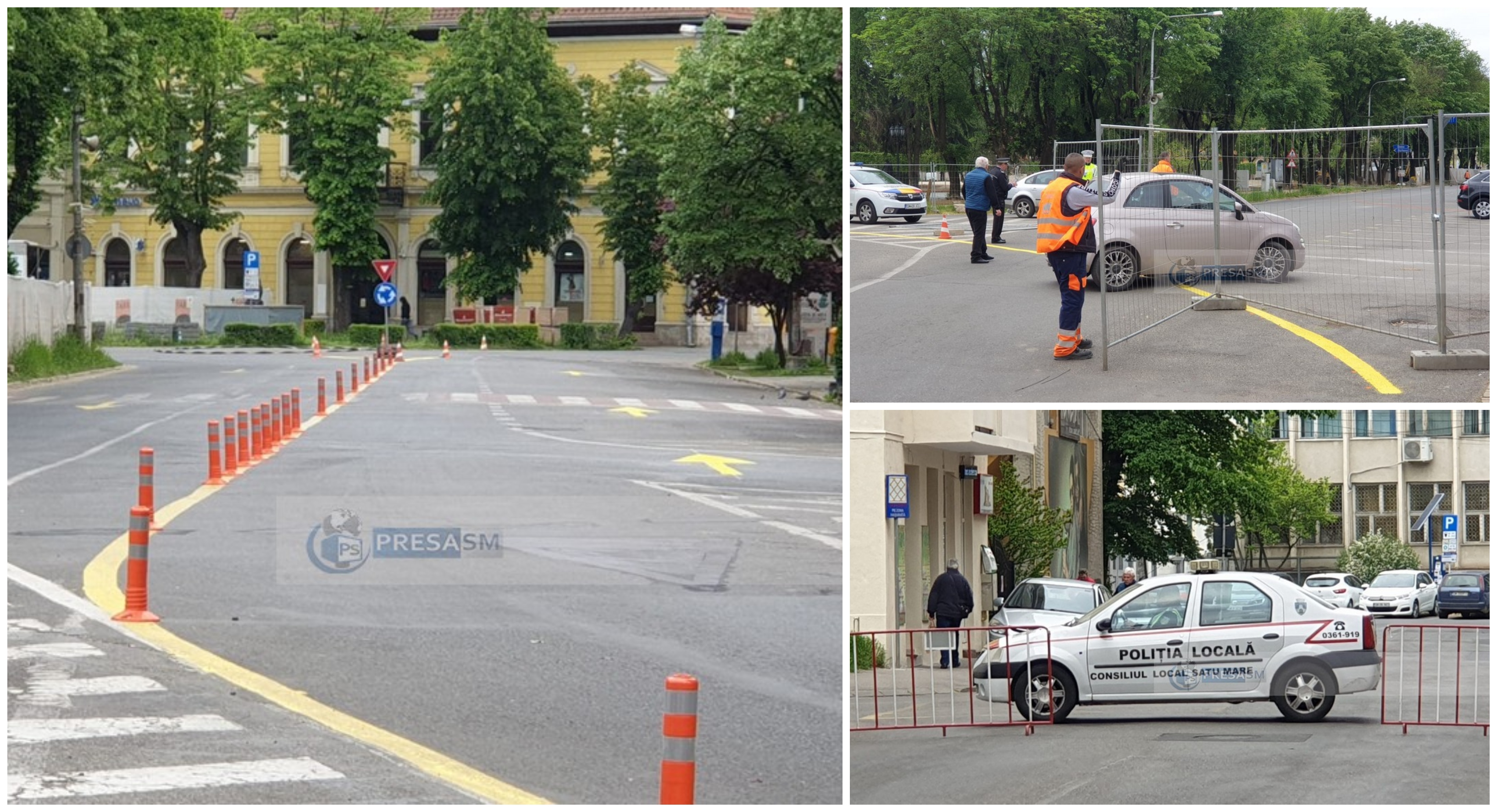 FOTO/VIDEO. E oficial! Parcări interzise în centrul Sătmarului. S-a închis definitiv o parte din Piața Libertății