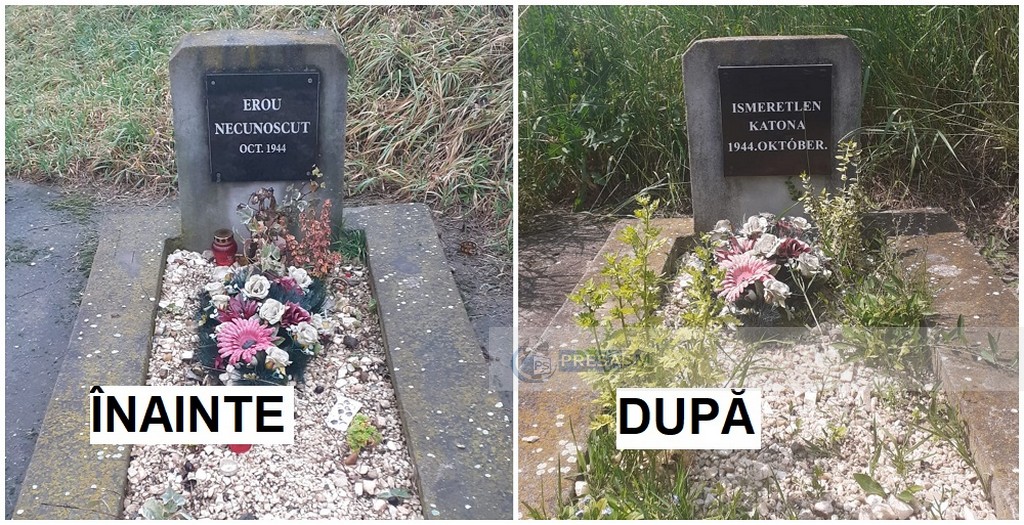 FOTO. Poliția Satu Mare a ”rezolvat” actul de profanare, cu iz extremist/provocator