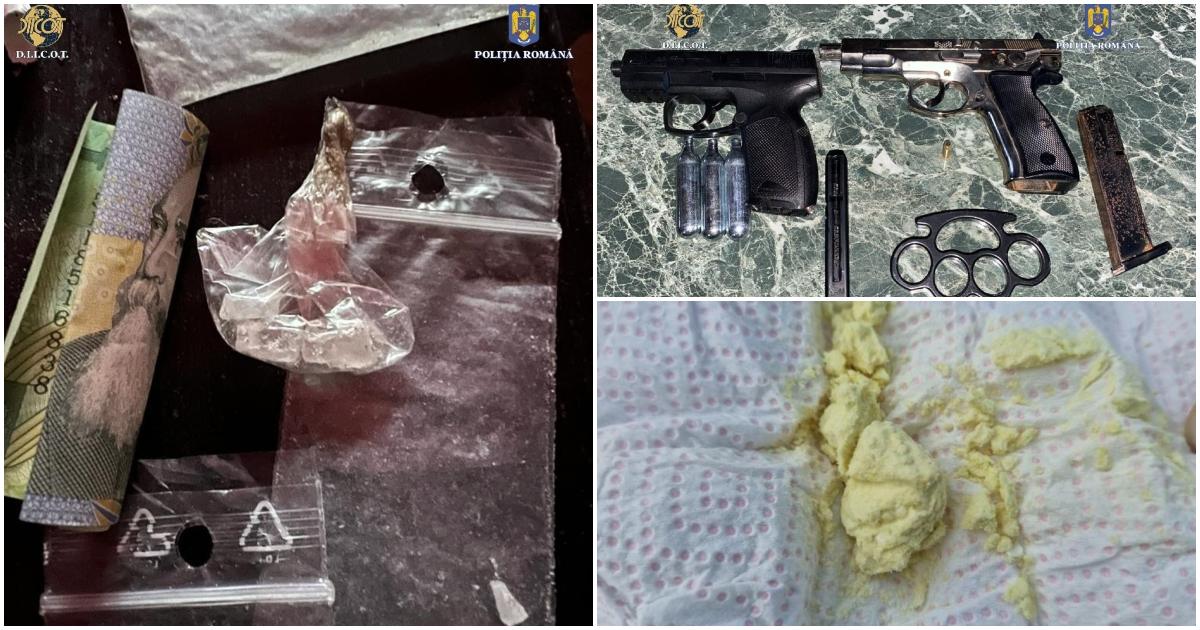 FOTO/VIDEO. Zeci de percheziții în județul Satu Mare, la traficanții de droguri. Polițiștii au găsit și arme