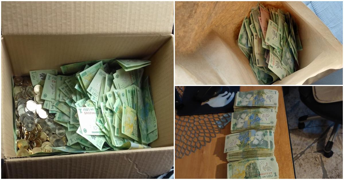 FOTO. Se întâmplă în România. Patron acuzat că își bate joc de angajat. Șofer de TIR, plătit în monede și bancnote de 1 leu