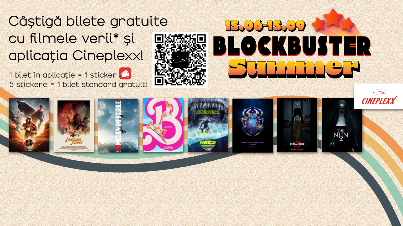 La Cineplexx, filmele verii vin cu bilete cadou. Vino la Shopping City Satu Mare