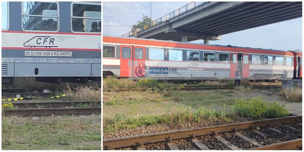 FOTO. Accident mortal în municipiul Satu Mare! Persoană spulberată de tren