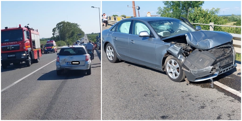 FOTO. Studentă la medicină, vinovată pentru accidentul în lanț de pe DN19, lângă Moftin