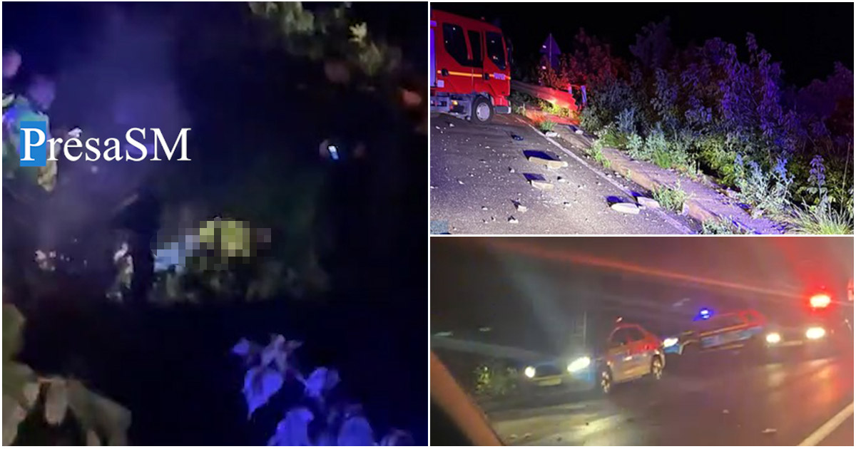 VIDEO. Trei tineri la Urgență. Au căzut cu mașina de la înălțime, în județul Satu Mare