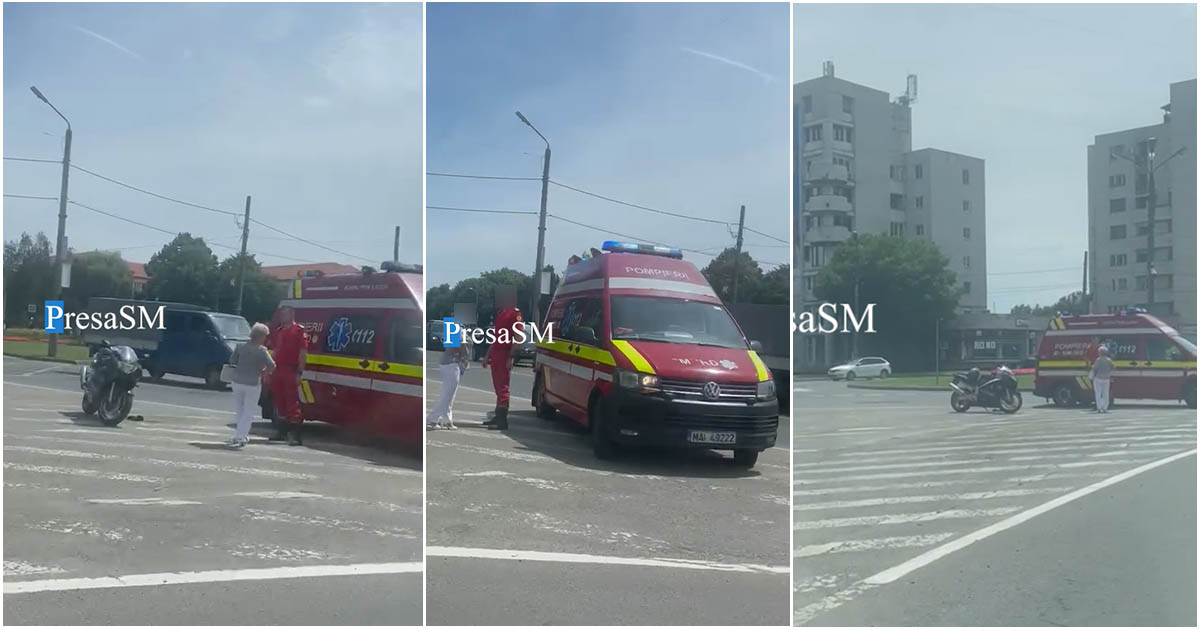 VIDEO. Incident misterios între un motociclist și o șoferiță în Satu Mare