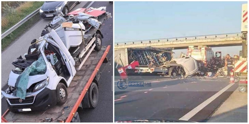 FOTO. Accident teribil. Șofer din Satu Mare, implicat într-un accident în lanț pe autostradă, în Ungaria