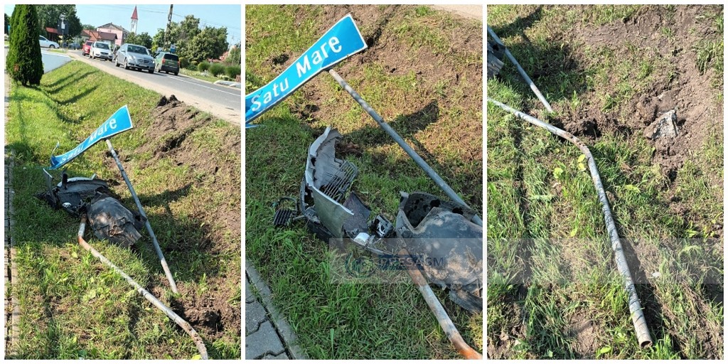 FOTO. Un nou accident în locul în care a fost ucisă o elevă, în Ardud. Zonă pericol public