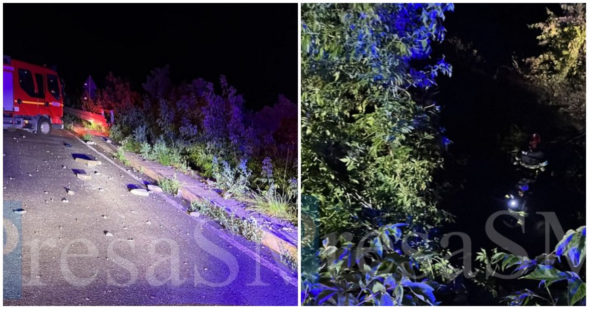 FOTO/VIDEO. Accident teribil! Urmărit de Poliție, un sătmărean a ajuns cu mașina în șanț. Două victime la UPU