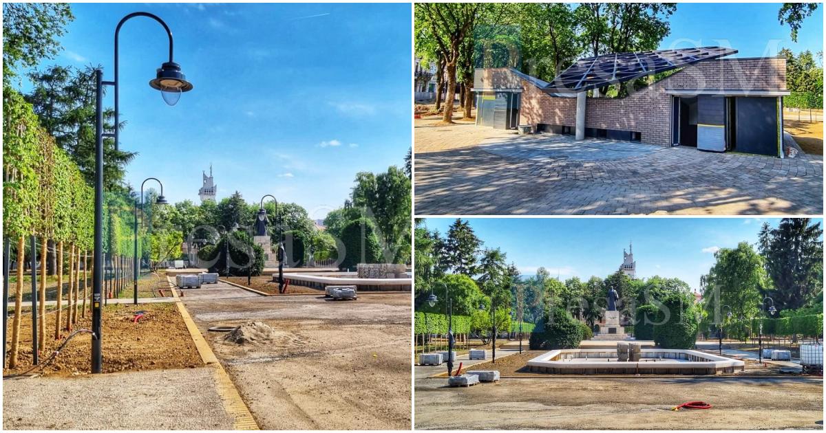 FOTO. Noul parc din Centrul Vechi, aproape gata! Pe partea sudică Primăria vrea circulație pe două sensuri
