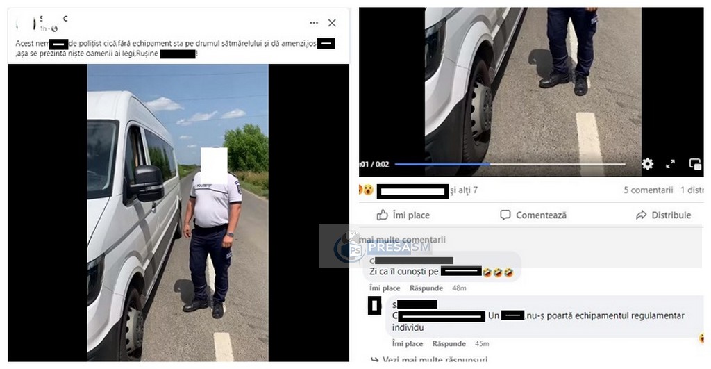 FOTO. Sătmărean amendat după ce a înjurat Poliția pe Facebook. Aviz amatorilor