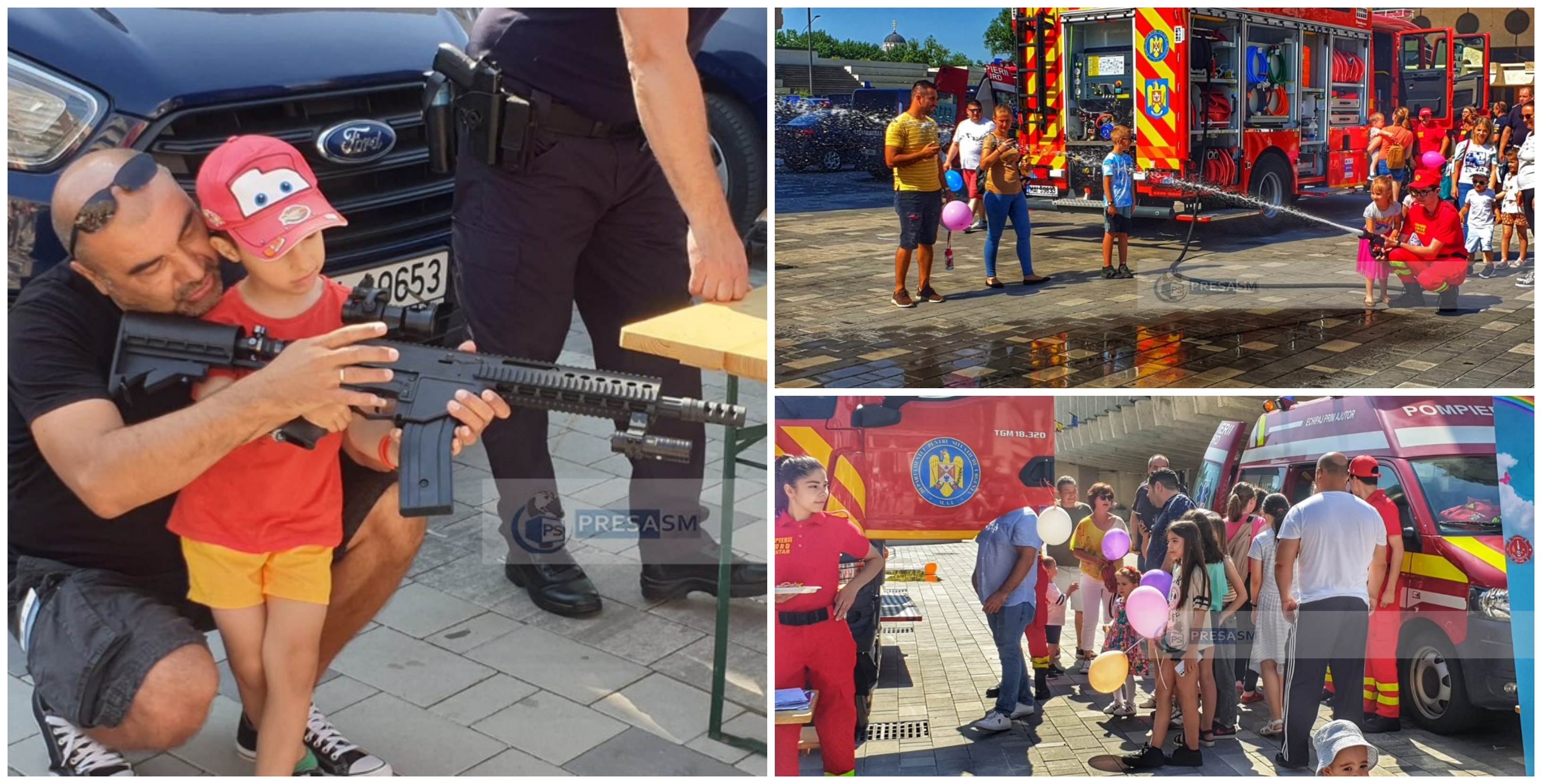 FOTO. De ziua lor, copiii au devenit polițiști, pompieri și jandarmi în centrul municipiului Satu Mare