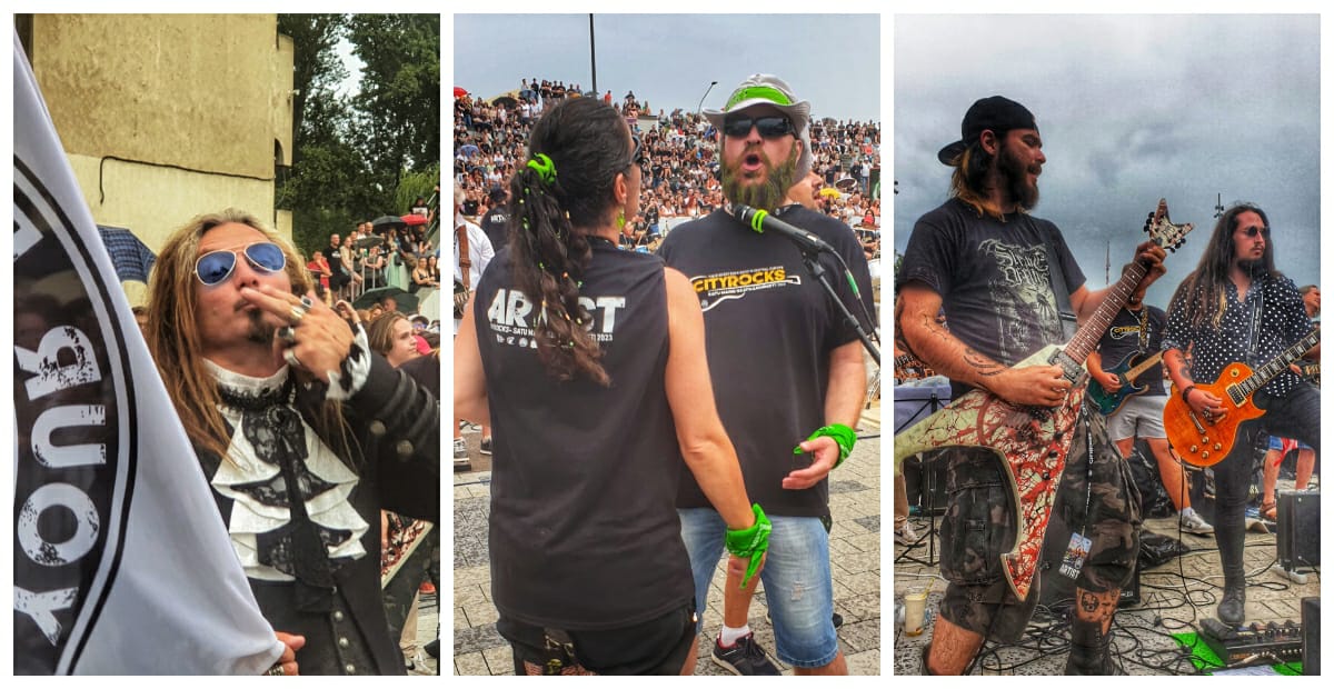 FOTO/VIDEO. Atmosferă rock în centrul Sătmarului. Flashmob cu riff de chitară în Piața 25 Octombrie