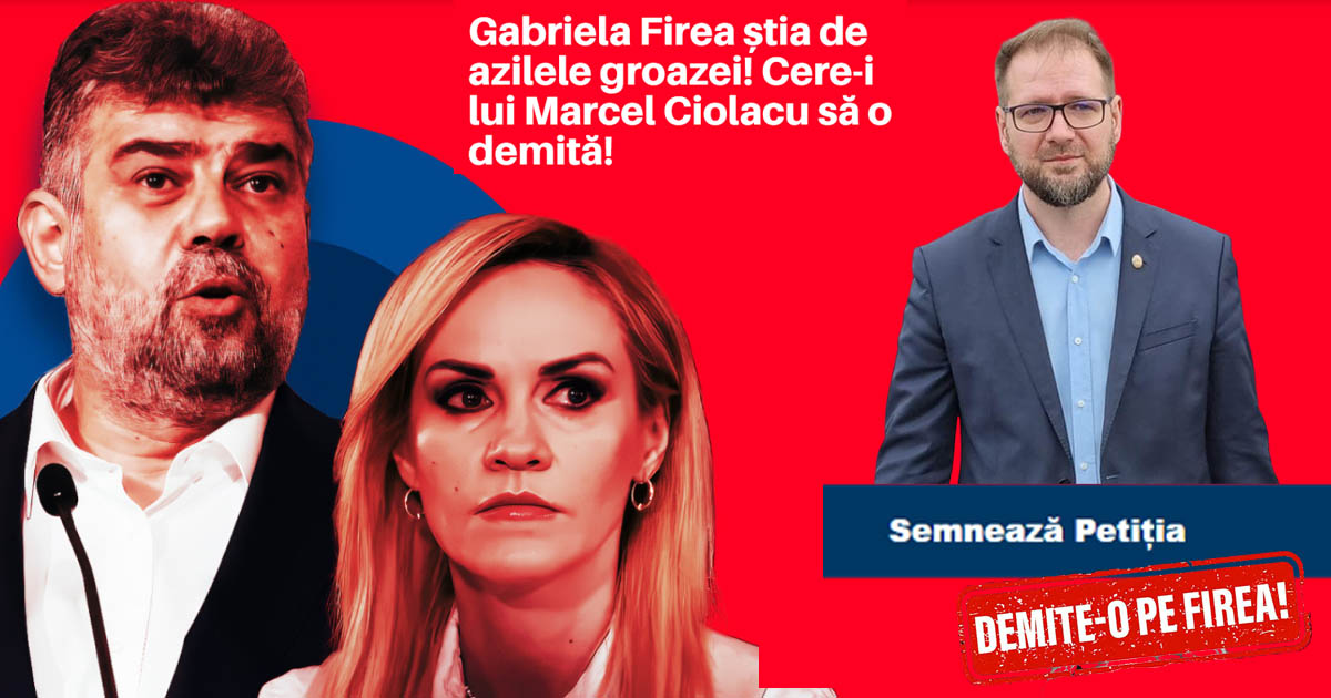 Radu Panait, printre politicienii care cer demiterea Gabrielei Firea. Îi îndeamnă pe sătmăreni să semneze petiția