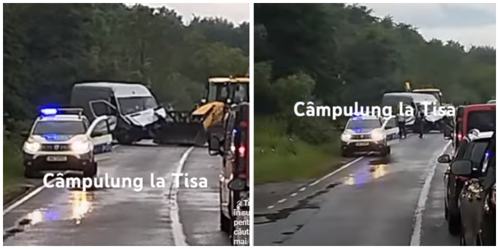 VIDEO. Un s?tm?rean ?i fiica lui, r?ni?i �n accident. Duba s-a oprit �ntr-un cap de pod