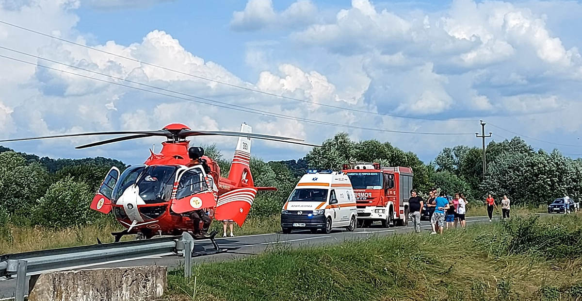 Bărbat accidentat foarte grav în județul Satu Mare. Preluat cu elicopterul SMURD