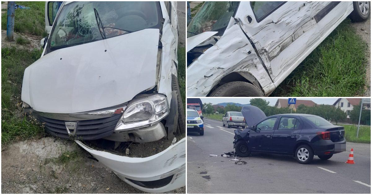FOTO. Accident în județul Satu Mare. Impact puternic între două mașini. Două femei au ajuns la spital