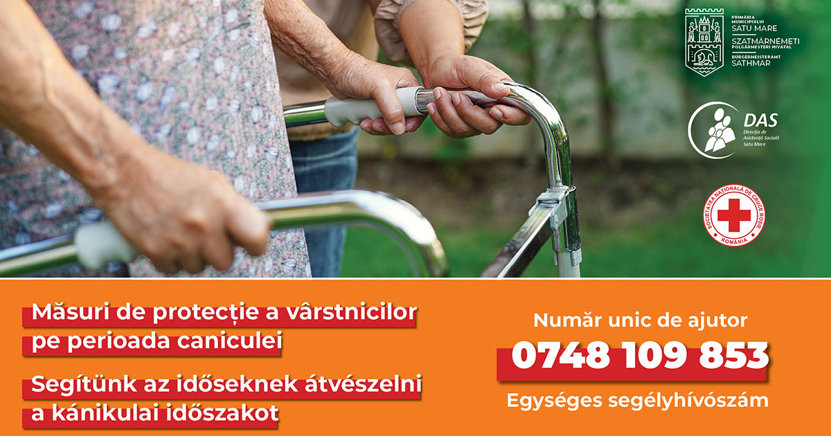 Măsuri anticaniculă la Satu Mare: Sprijin pentru vârstnici, ca să nu fie nevoiți să iasă din case. Uși deschise și apă la farmacii, Primărie și centrele DAS