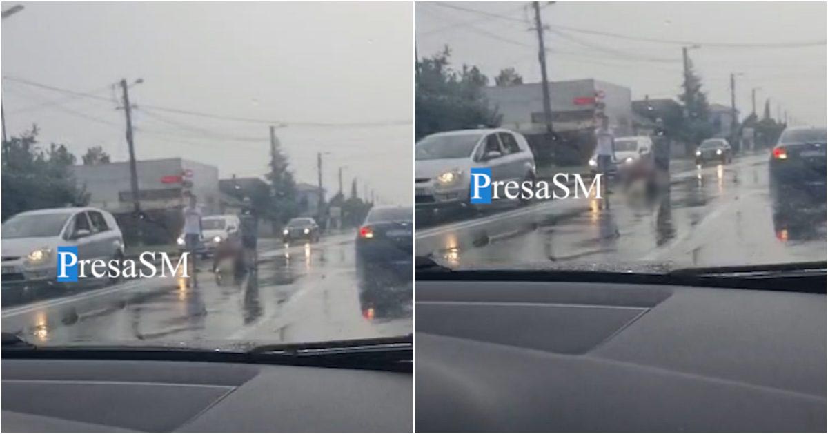 VIDEO. Biciclist, pe ”zebră”, lovit de mașină pe B-dul Lucian Blaga. Șoferul a fugit