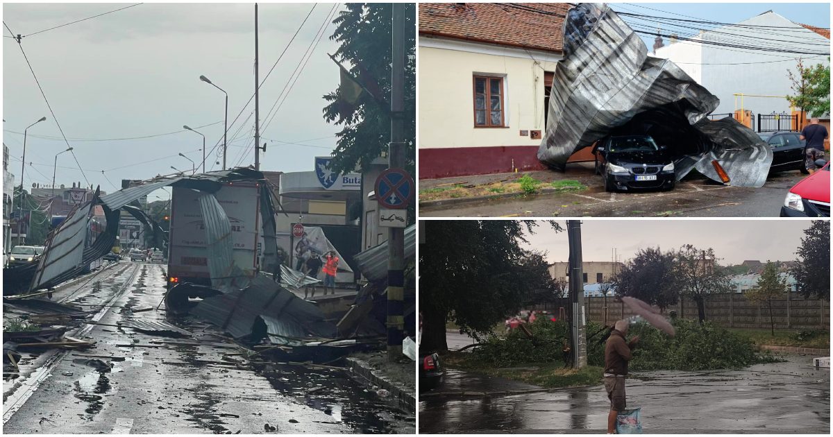 FOTO. Ravagii făcute de furtună în județele vecine. Cod roșu și Cod portocaliu în Bihor și Maramureș