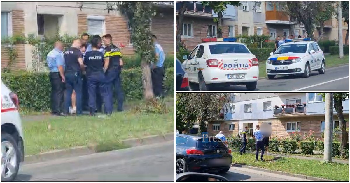 VIDEO. Tânăr șofer blocat în trafic de mai multe echipaje de Poliție, în Satu Mare. Pare ”incoerent”
