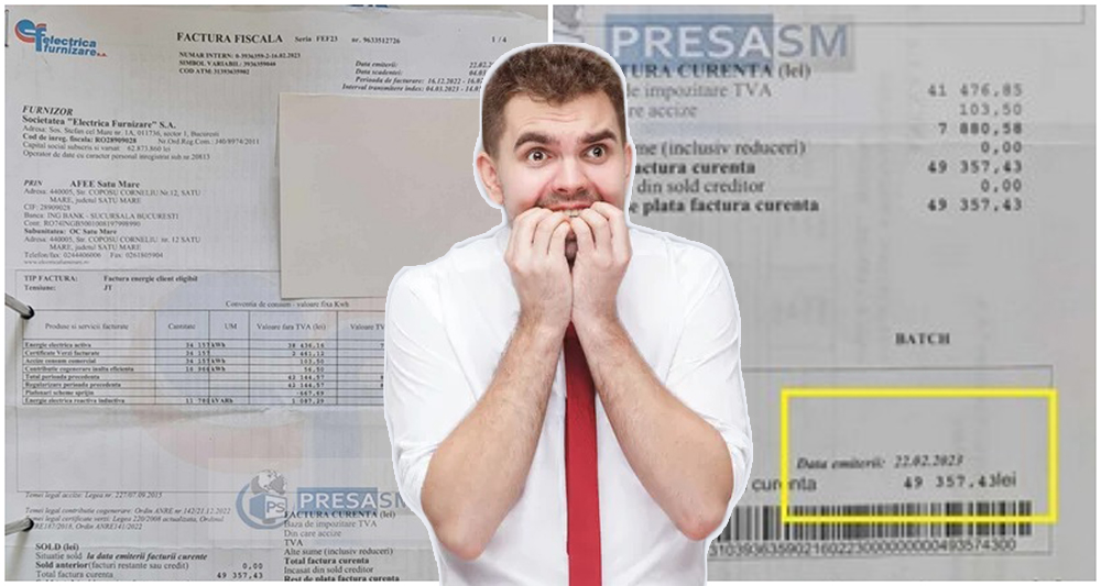 FOTO. Factură de coșmar la Electrica! Unui sătmărean i s-au imputat greșit 10.000 de euro