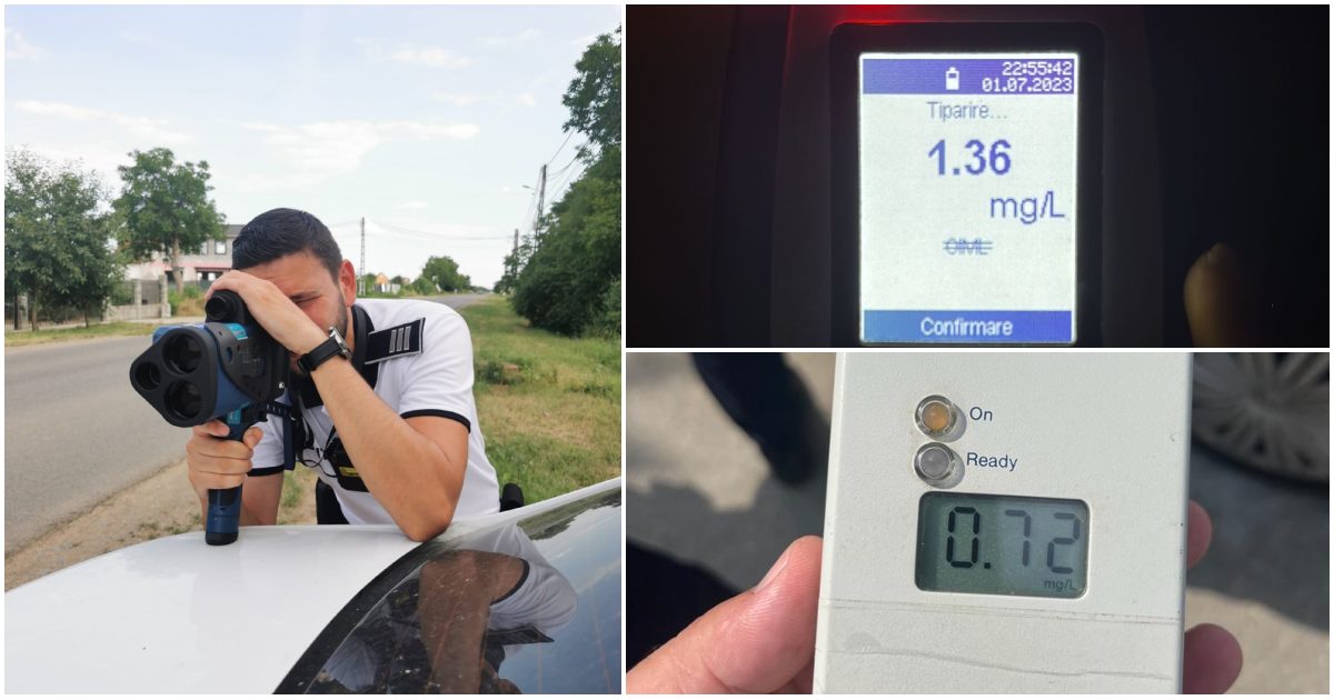 FOTO. Tornadă pe șoselele județului! Au zburat permisele și s-au ”spart” etilotestele