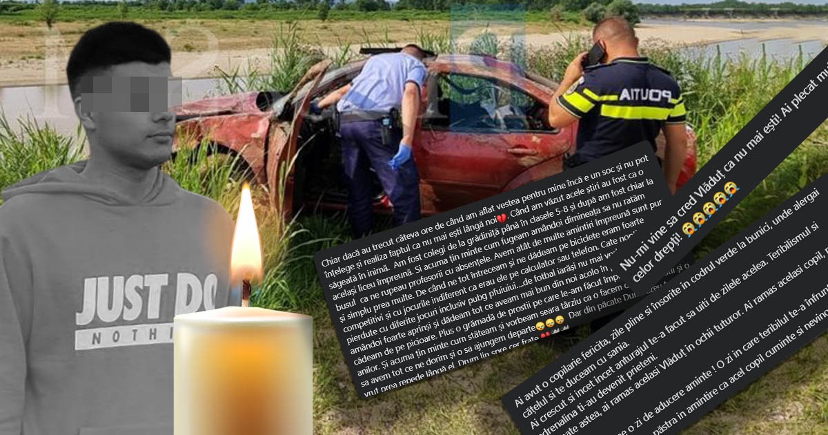 Mesaje pline de durere pentru Vlăduț, tânărul sătmărean care și-a găsit sfârșitul plonjând în Someș cu mașina
