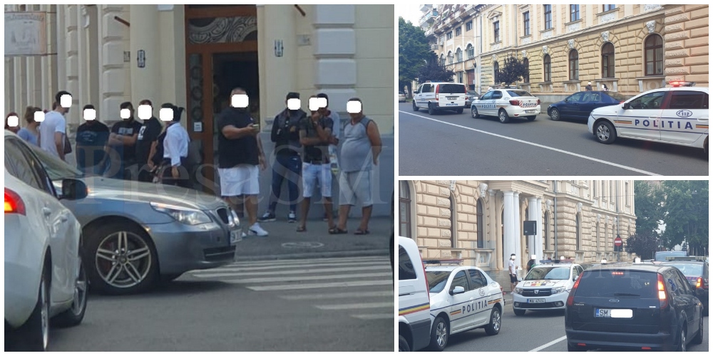 FOTO. Zeci de persoane adunate în fața Tribunalului. Poliția i-a avertizat să fie... cuminți