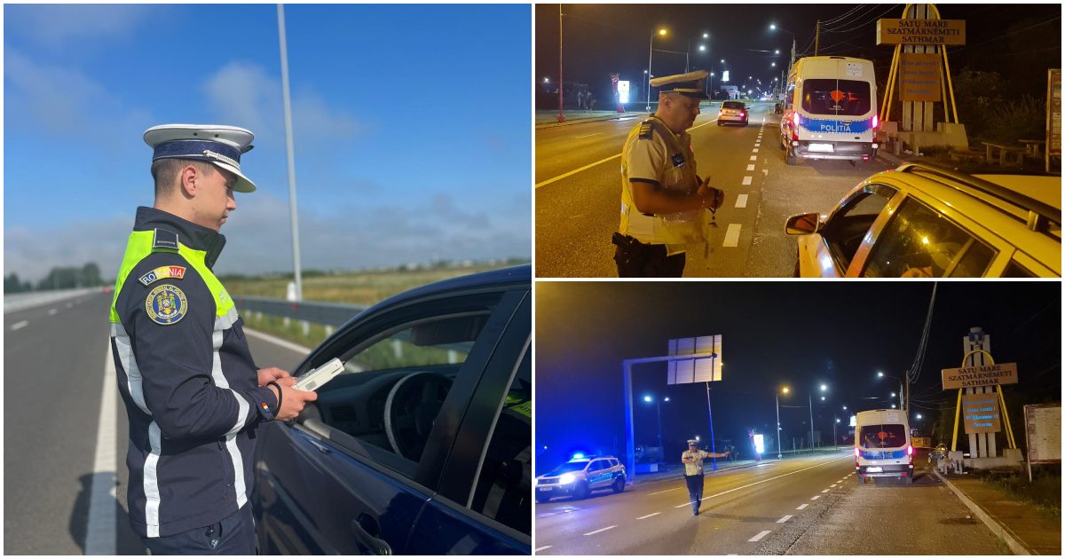 FOTO/VIDEO. Razii pe drumurile din județul Satu Mare. Vizați, conducătorii care s-au urcat băuți sau drogați la volan
