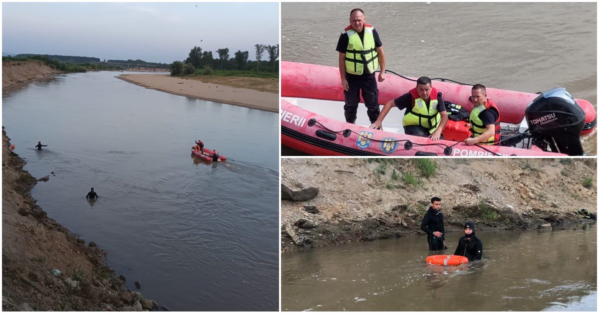 Pompierii și scafandrii au reluat căutările pe Someș. Tânăr de 19 ani, dispărut în ape