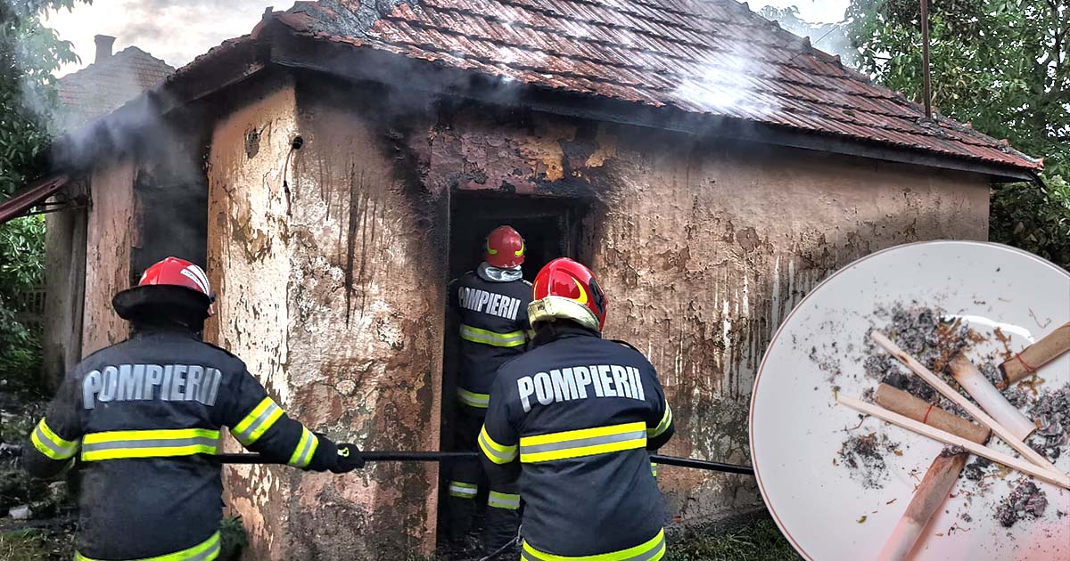 FOTO/VIDEO. Sătmăreanul a avut parte de o moarte cumplită. Totul din cauza unei țigări uitate aprinse
