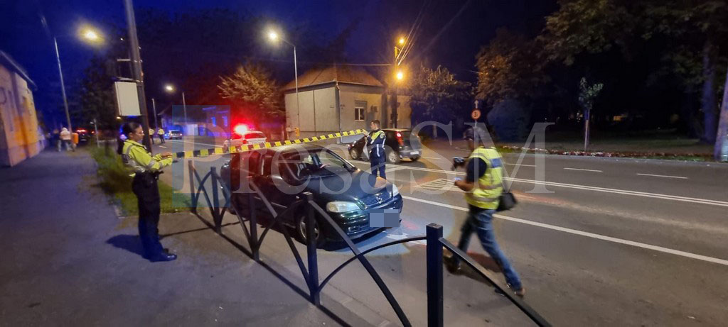 FOTO. Accident grav în Satu Mare. Pieton lovit de mașină. Bărbatul, transportat la spital