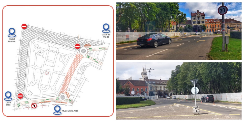 FOTO. Se închide și ultimul tronson din Piața Libertății. Când intră în vigoare noile restricții de circulație