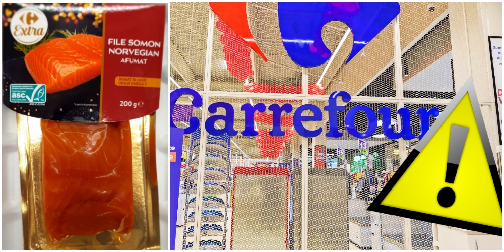 ALERTĂ ALIMENTARĂ. Pește contaminat la Carrefour! Clienții care l-au consumat și au febră să meargă la medic