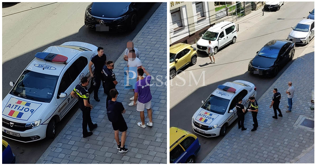 FOTO. A început... Ceartă între șoferi pentru locuri de parcare, în centru. Poliția a ”arbitrat” disputa
