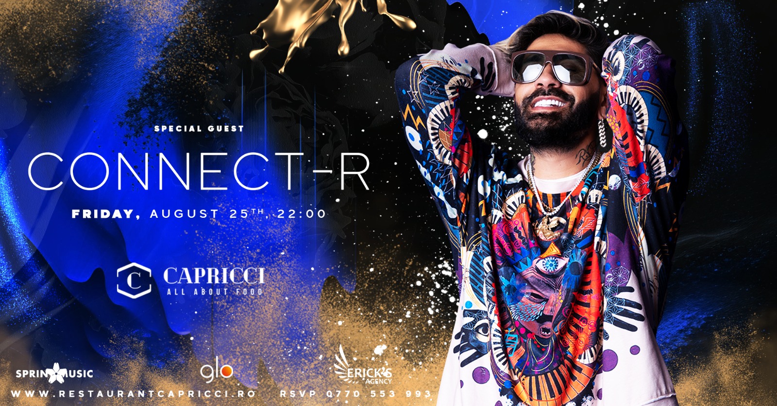 Vara se încinge, în acest weekend, la Capricci! CONNECT-R urcă pe scena restaurantului