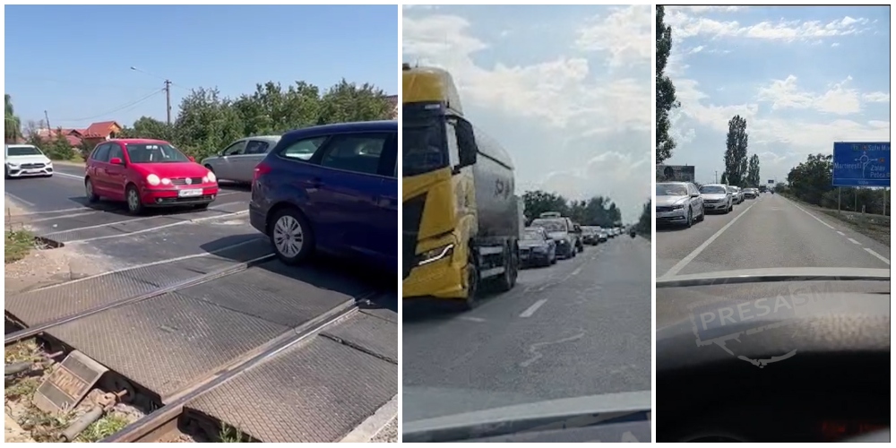 VIDEO. Coșmarul de la bariera CFR Botiz. Cozi uriașe, se cere intervenția ministrului Transporturilor