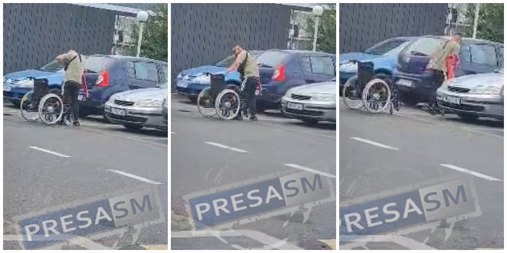 VIDEO. Fals cerșetor, se dă infirm în Satu Mare. Dar are mașină și face bani frumoși