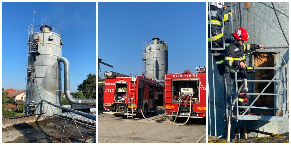 FOTO/VIDEO. Incendiu la o fabrică de mobilă din județul Satu Mare