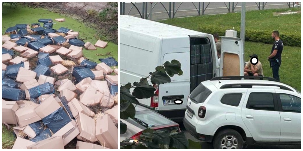 FOTO. Țeapă a contrabandiștilor pentru polițiști?! Cutii pline cu paie, aruncate în Satu Mare