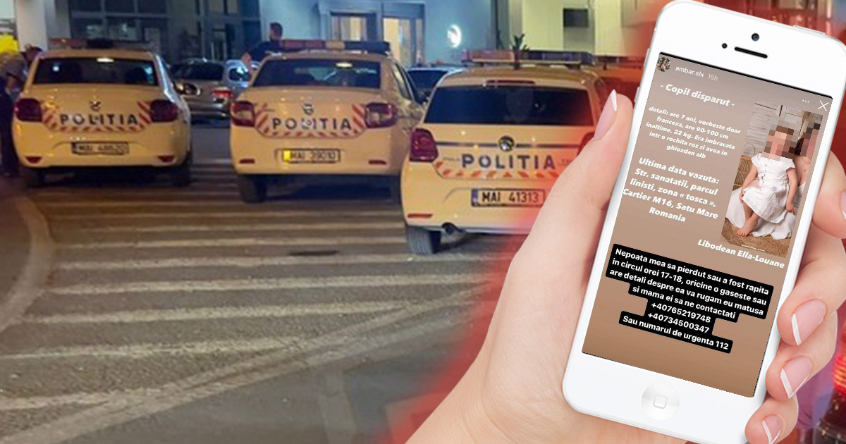 A fost identificat inconștientul care a anunțat falsa dispariție a unei minore în Satu Mare