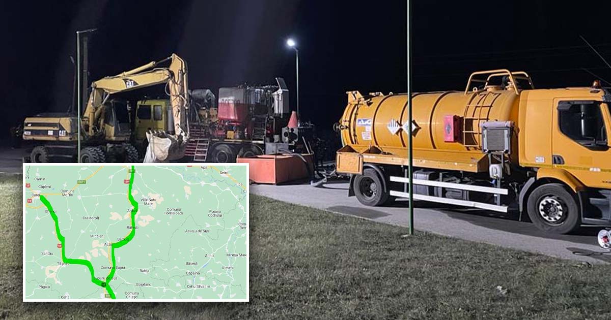 FOTO. Autoritățile anunță când se reia complet circulația pe DN19A, în localitatea Supur. Ce alte măsuri de siguranță rămân în vigoare
