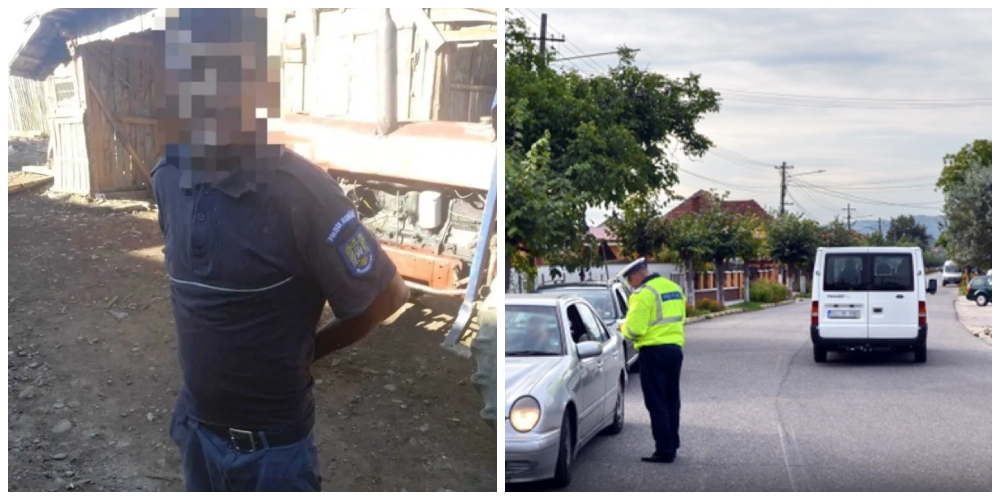 FOTO. Un fals polițist oprea mașini în trafic. A fost săltat de ”colegii” lui, în județul vecin