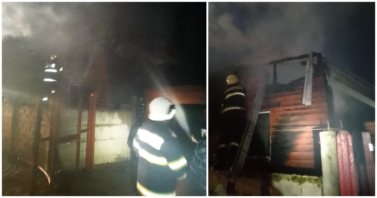 FOTO. Panică în Carei. Incendiu puternic, mai multe case în pericol