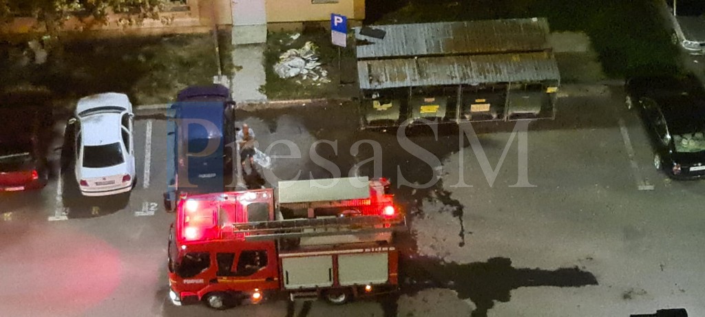 FOTO. Incendieri în serie în două cartiere din municipiul Satu Mare