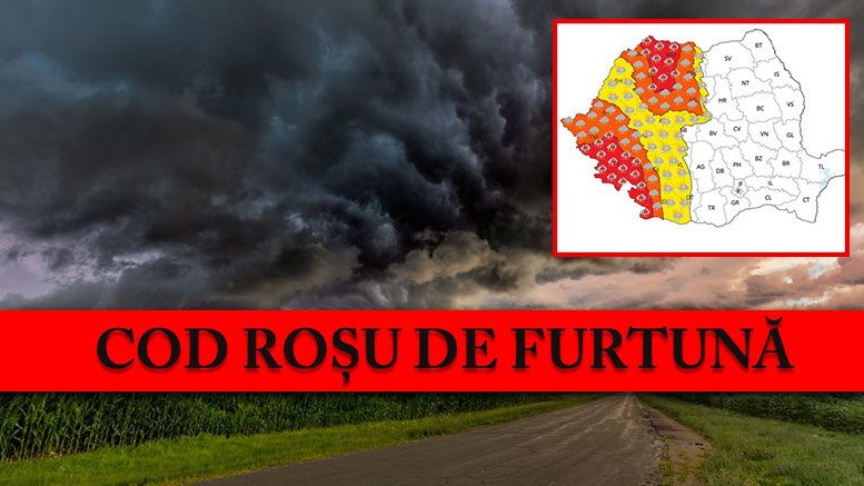 Zone din județul Satu Mare ar putea intra sub Cod roșu de furtuni și vijelii. Cod portocaliu în restul județului