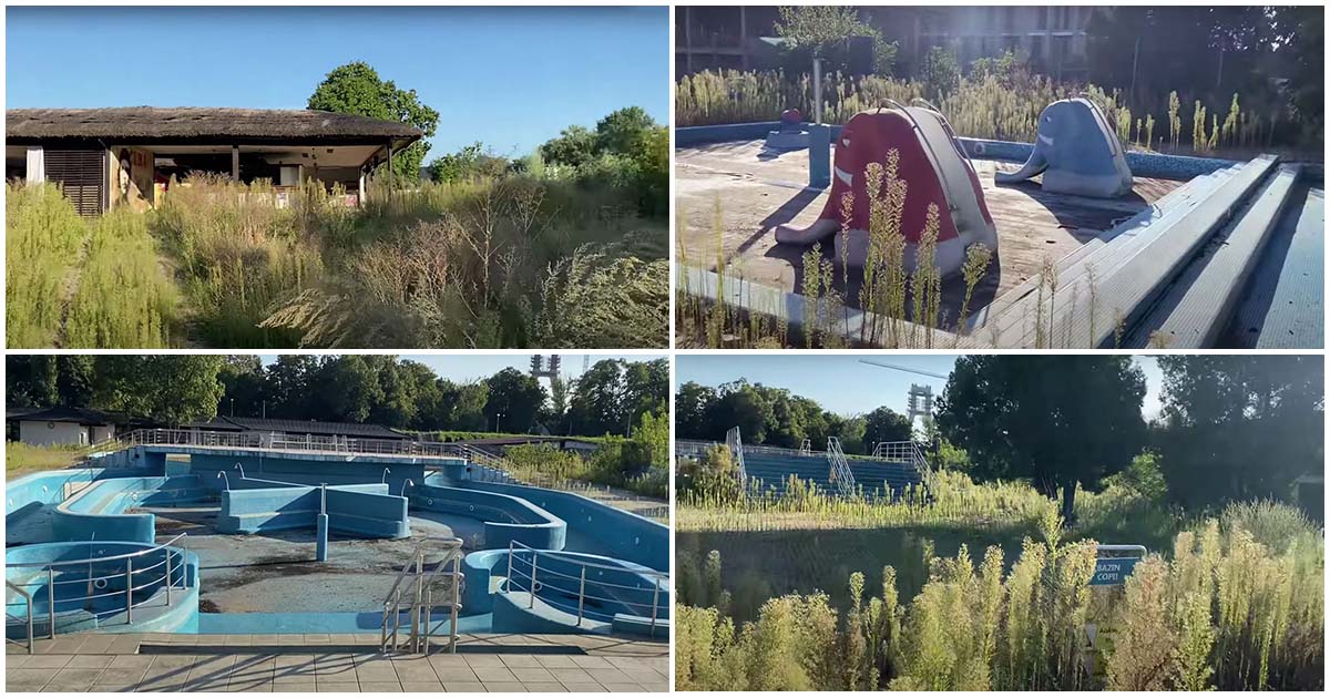 FOTO/VIDEO. Imagini dezolante cu ștrandul din Satu Mare. Invadat de buruieni, bazine și clădiri în paragină